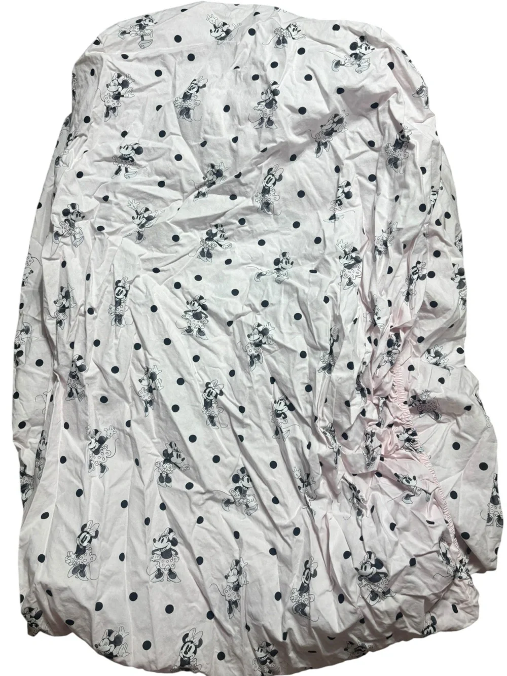 Pottery barn kids Minnie Mouse 100% organic cotton pink polka dot fitted sheet